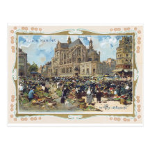 Carte postale victorienne de Marche de fève d'Au