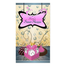 Carte rose et jaune élégante de CookieBusiness de  Carte De Visite