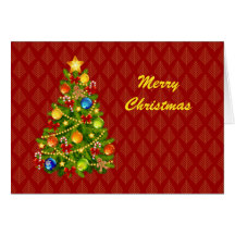 Carte verte d'arbre de Noël