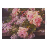 Carte victorienne de roses et de lilas
