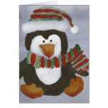 Carte vierge de pingouin d'hiver