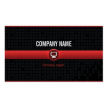Carte visite - Professionnel informatique rouge v2 Cartes De Visite Professionnelles