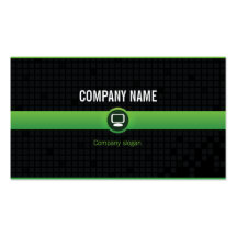 Carte visite - Professionnel informatique verte v2 Cartes De Visite Personnelles