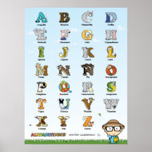 Cartel de Los Alphabetimals - Versión española Posterdruck