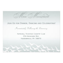 Cartes bleues de réception de mariage d'ardoise so invitations personnalisées