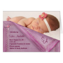 Cartes couvrantes roses d'Annoncement de naissance