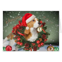 Cartes de Jingle Bell de beagle