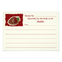 Cartes de recette pour la douche nuptiale sur le p