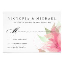 Cartes- de réponse florales d'aquarelle de rose d' invitations personnalisées