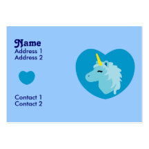 Cartes de visite bleus de licorne cartes de visite personnelles