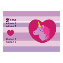 Cartes de visite roses de licorne modèle de carte de visite
