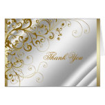 Cartes élégantes de Merci d'ivoire et d'or