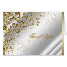 Cartes élégantes de Merci d'ivoire et d'or