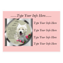 Cartes faites sur commande de profil de Westie Cartes De Visite Personnelles