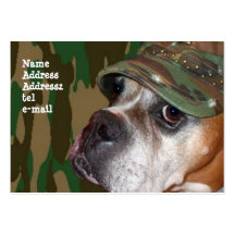Cartes militaires de grande entreprise de chien de carte de visite