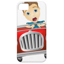 Cartoon man driving fast car iPhone 5 case