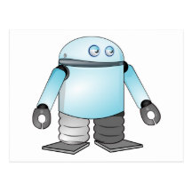Cartoon-Roboter Postkarten
