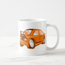 Cartoonart-Sportauto abgeschieden Kaffee Haferl