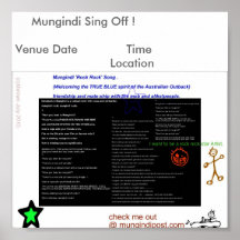 CARTOOT, Mungindi singen weg! Ort-Datum         … Posterdrucke
