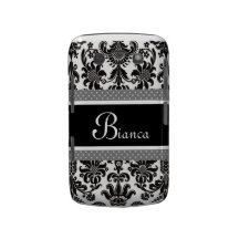 Cas AUDACIEUX de BB NOIR de DAMASSÉ Coque Blackberry