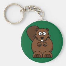 Castor de bande dessinée porte-clefs