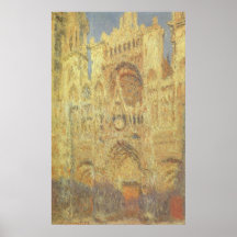 Cathédrale de Rouen, coucher du soleil par Claude  Posters