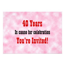 Célébration 40 invitation personnalisable