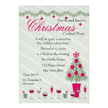 Célébration de cocktail de Noël Faire-part