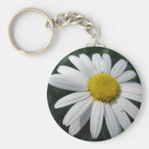 Centre de floraison marguerite blanche porte-clé