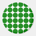 Cercles et taches de point de polka : Pois vert Magnets Pour Réfrigérateur