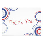 Cercles rouges et bleus de Merci - Cartons D'invitation