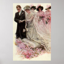 Cérémonie de mariage victorienne vintage, marié de posters