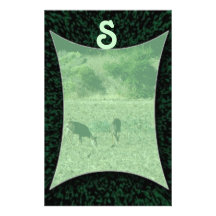 Cerfs communs décorés d'un monogramme papier à lettre personnalisé