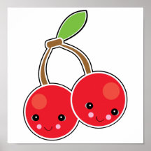cerises mignonnes de kawaii posters