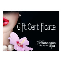Certificat-prime d'arabesque de spa de beauté cartes de visite
