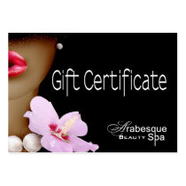Certificat-prime d'arabesque de spa de beauté cartes de visite