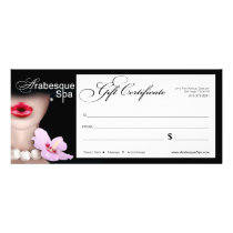 Certificat-prime d'arabesque de spa de beauté cartes publicitaires