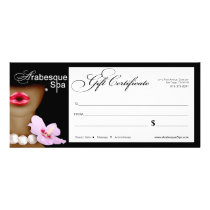 Certificat-prime d'arabesque de spa de beauté cartes publicitaires