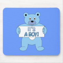 C'est un ours bleu de garçon tapis de souris