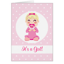 C'est une conception de bébé de fille carte de vœux