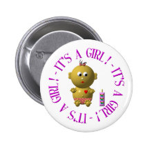 C'est une fille ! badge avec épingle
