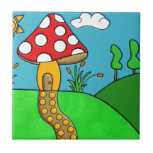 Champignon Carreau En Céramique