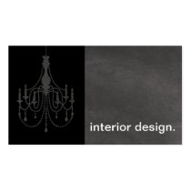 Chandelier Chalkboard Silhouette - interior design cartes de visite