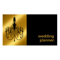 Chandelier Silhouette Event Planner gold metallic cartes de visite