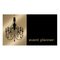 Chandelier Silhouette Event Planner metallic pearl cartes de visite