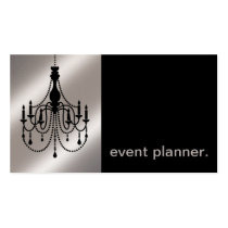 Chandelier Silhouette Event Planner silver cartes de visite