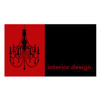 Chandelier Silhouette Icon - interior design cartes de visite