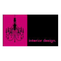 Chandelier Silhouette Icon - interior design cartes de visite