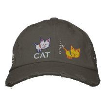 Chapeau brodé par amoureux des chats