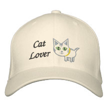 Chapeau brodé par amoureux des chats